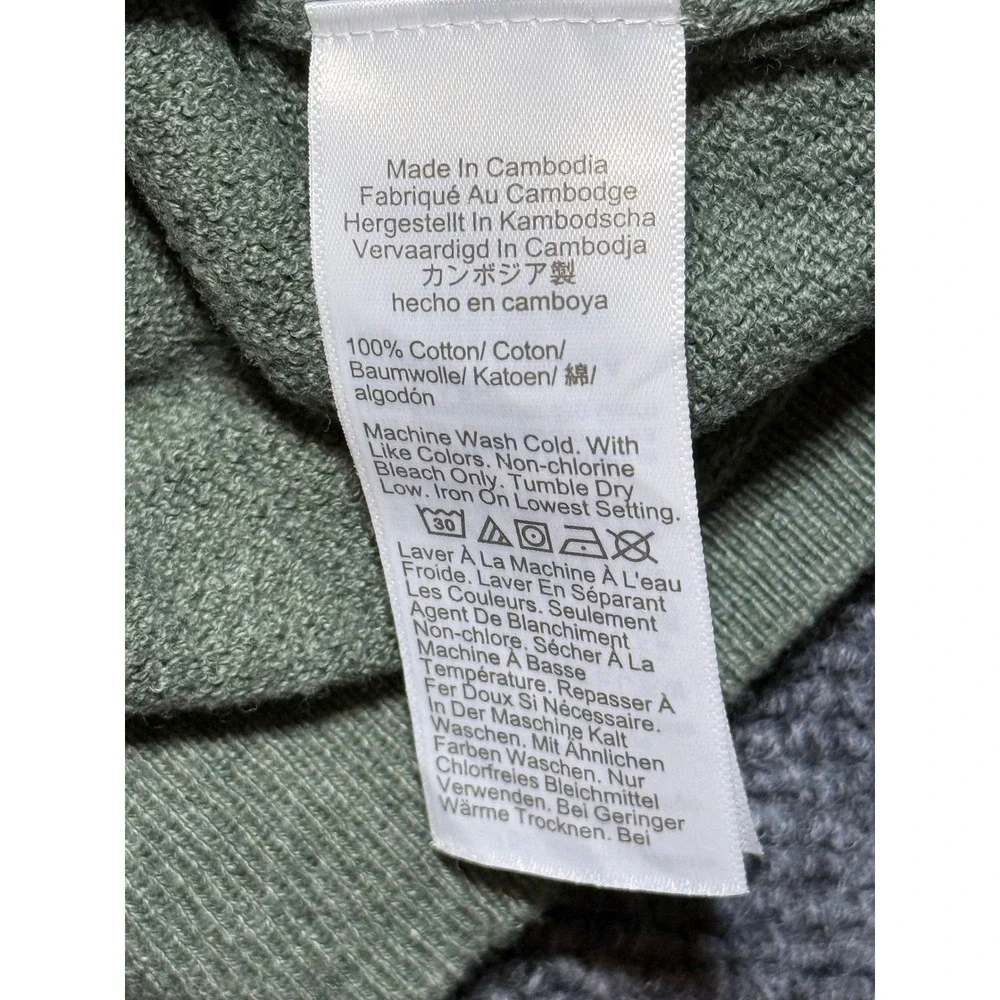 J.Crew Crewneck Sweater Mens XL Green Excellent Condition Cotton Textured Knit